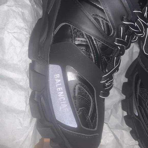 Balenciaga Black Sneakers with Green LED Accent